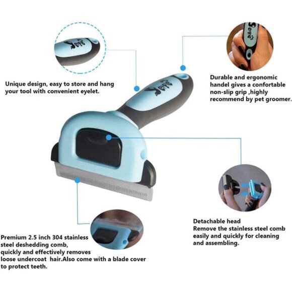 Cat Brush &Cat Comb for Shedding,Pet Deshedding Brush for Cat and Small Dog - Picture 3 of 6